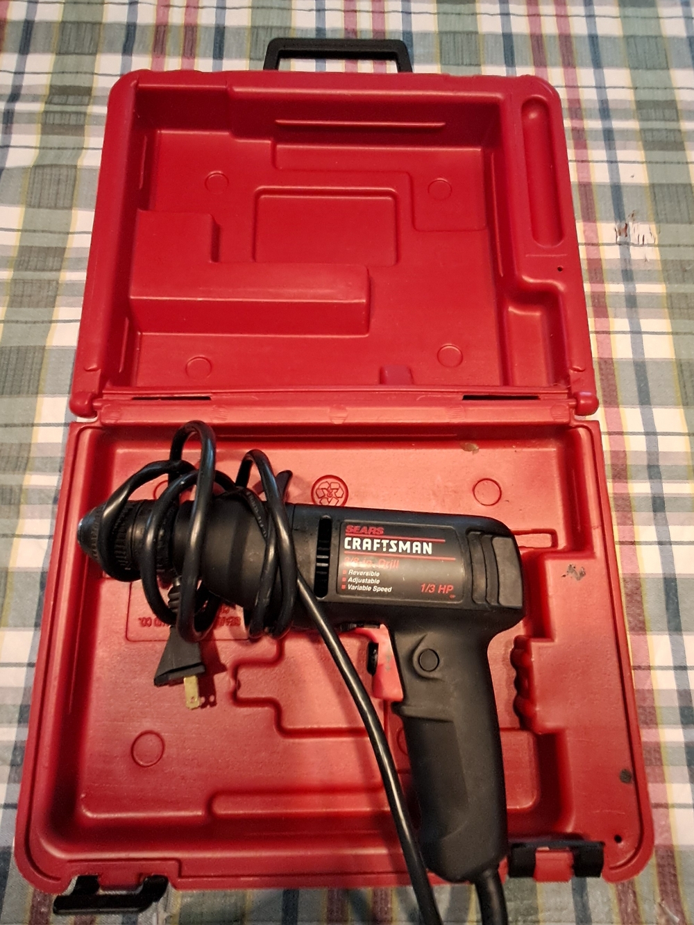 Sears Craftsman 3.8 inch 1/3 HP Electric Drill - Black and‎ Red
